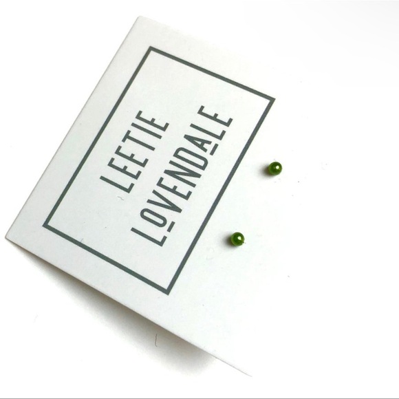 Leetie Lovendale Olive Green Stud Earrings - Picture 2 of 4